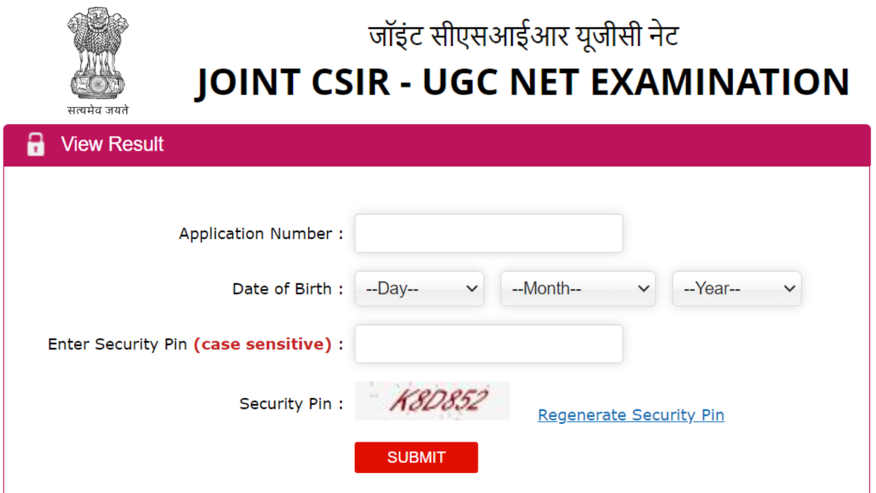 CSIR UGC NET Result