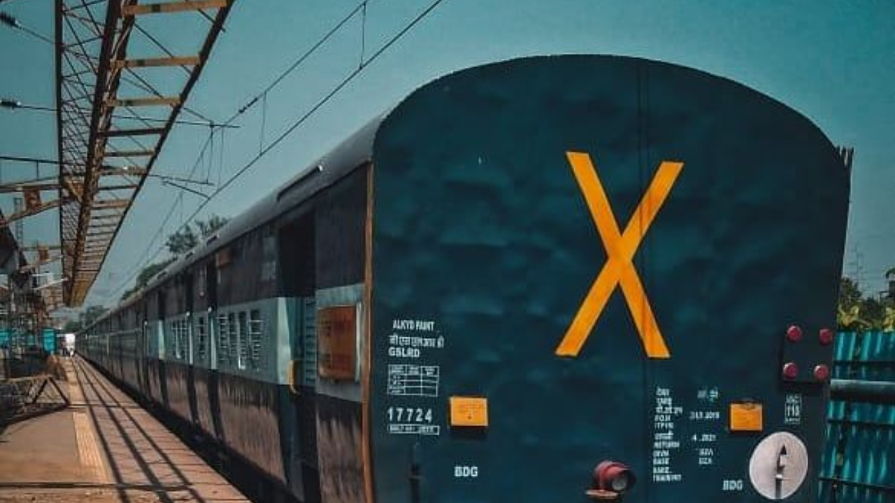 Indian railway meaning of x behind train