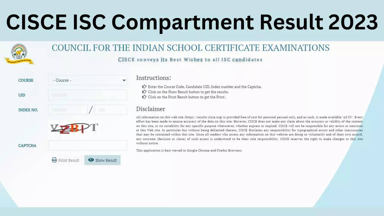 CISCE ISC 12th Compartment Result 2023