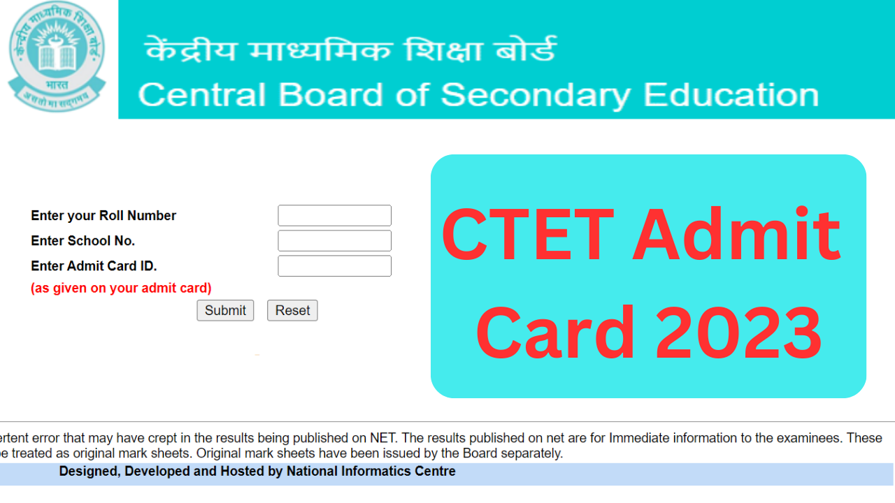 CTET Admit Card 2023