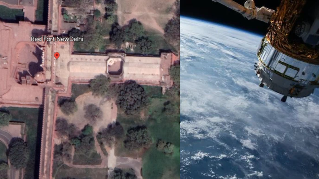 Google Earth Satellite View Red Fort