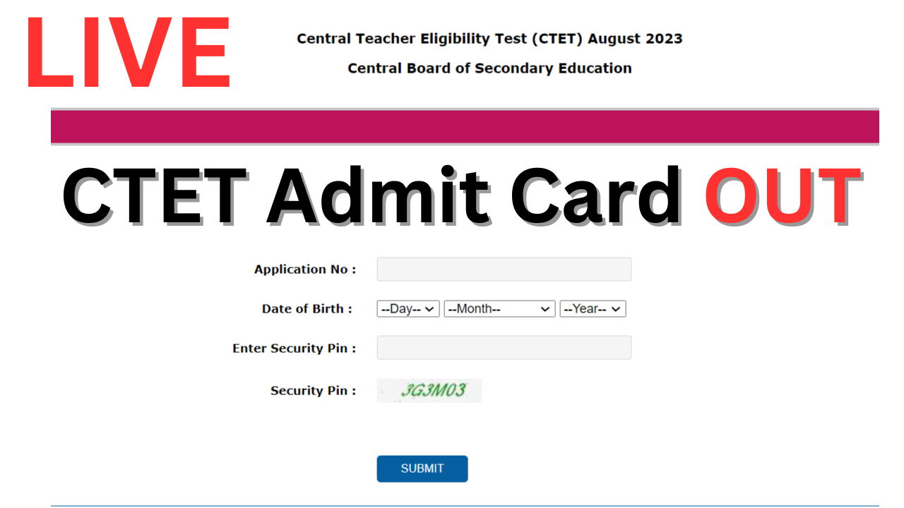 CTET Admit Card 2023