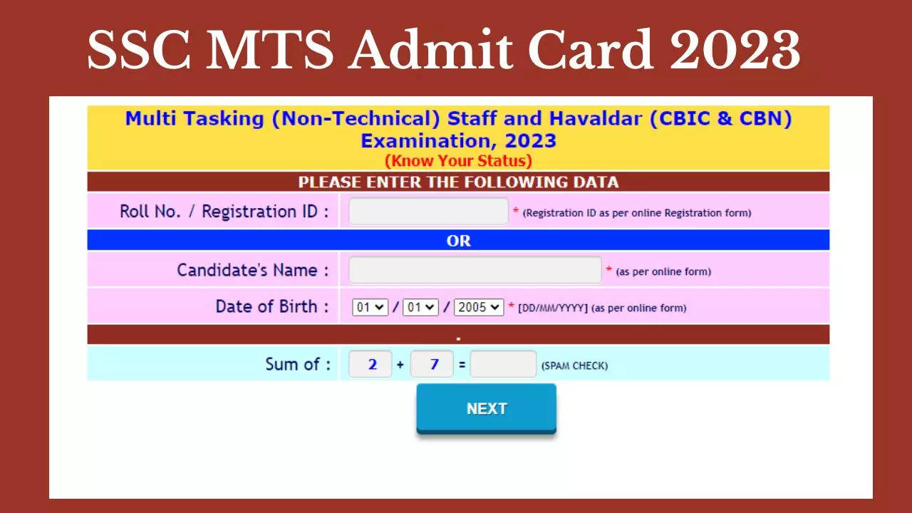 SSC MTS Admit Card 2023