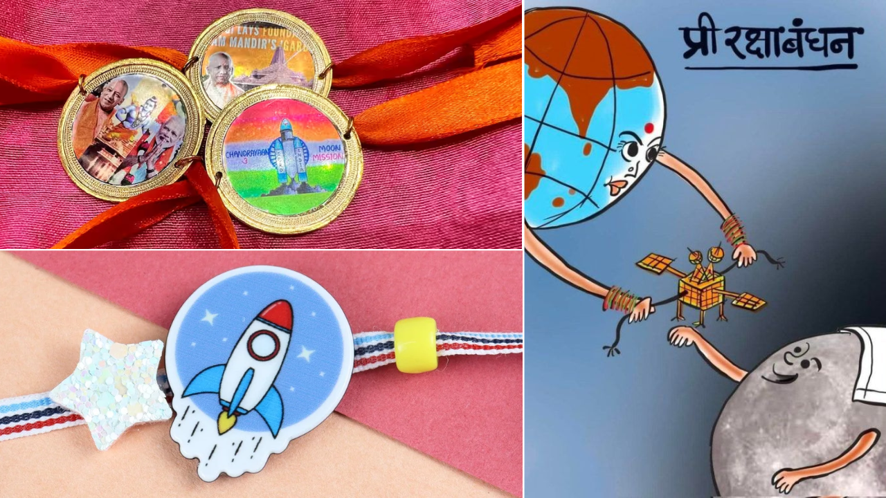 Chandrayaan 3, chandrayaan rakhi designs, raksha bandhan rakhi designs, isro