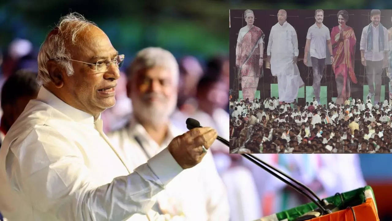 mallikarjun kharge, kharge rally, congress, congress rally in telangana