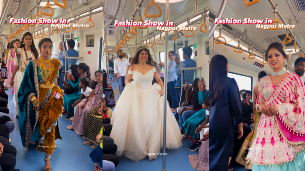 ​delhi metro viral video, viral video nagpur metro, nagpur metro fashion show video