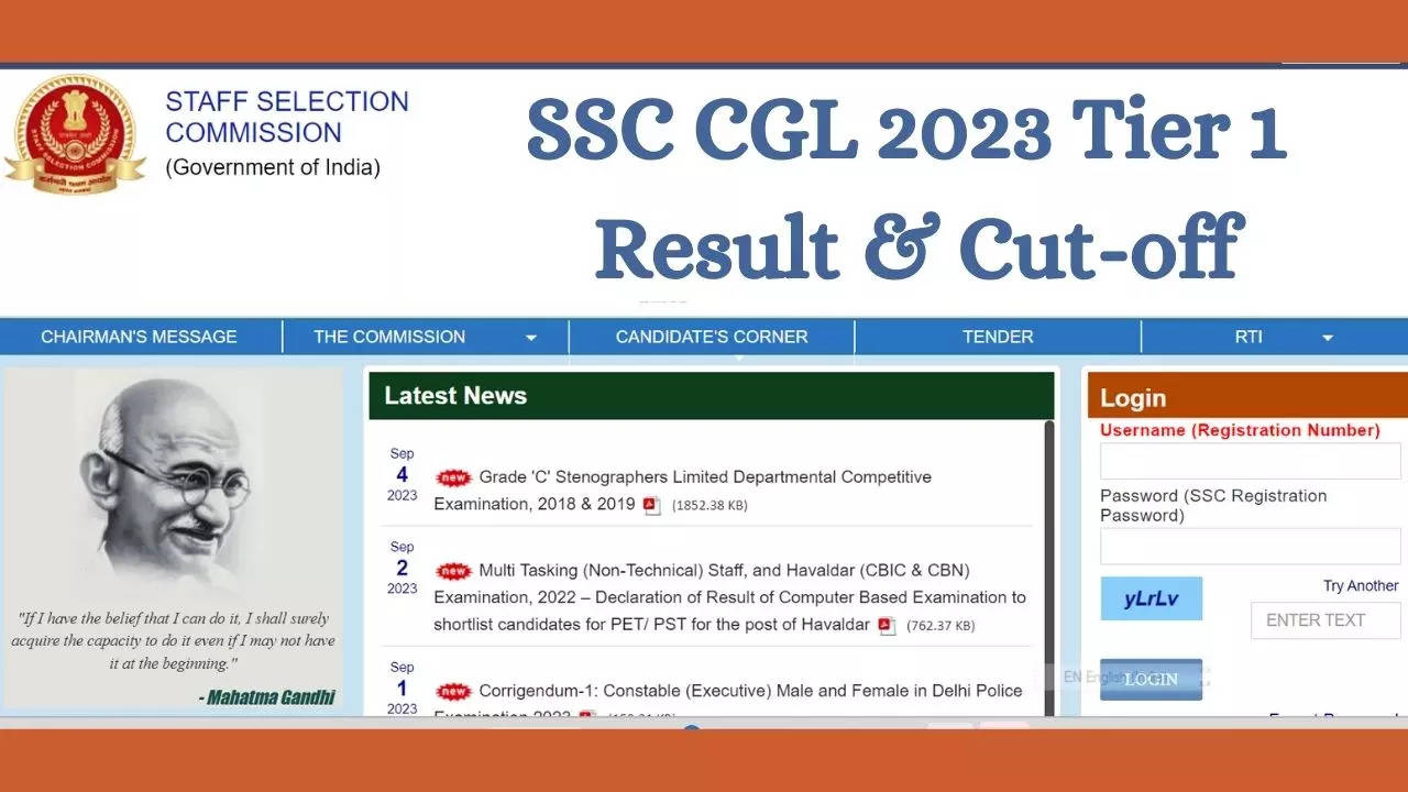 SSC CGL 2023 Tier 1  Result & Cut-off