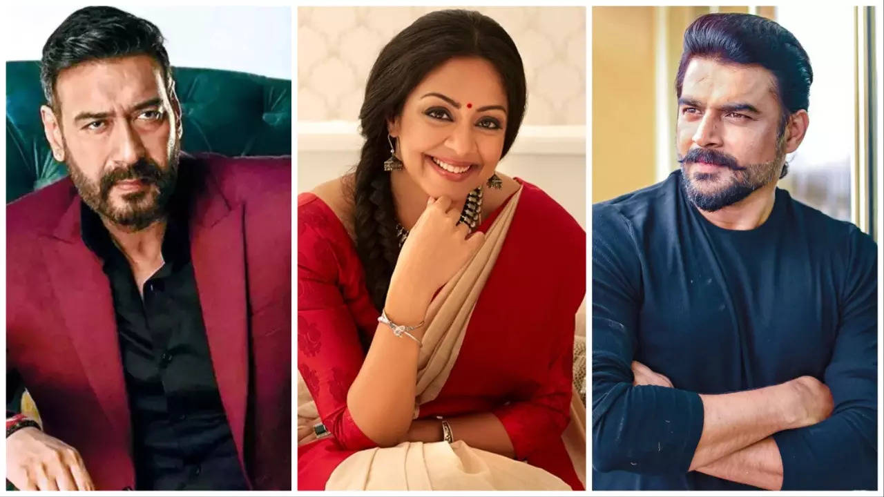 Ajay Devgn, R Madhavan, and Jyotika