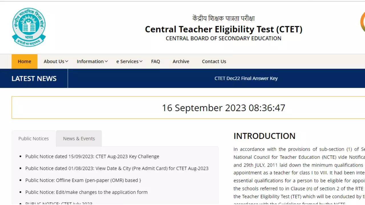 CTET Answer Key 2023 Released