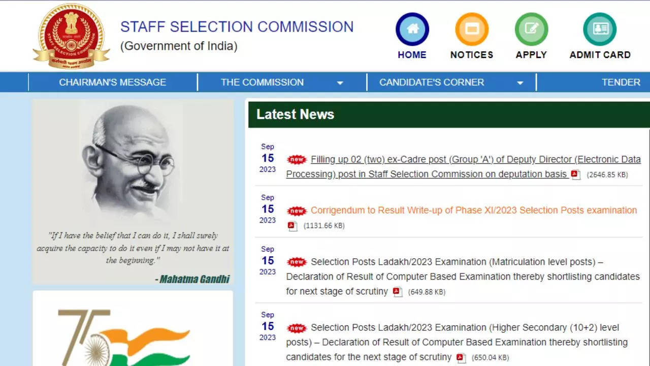 SSC Selection Post Phase 11 Result 2023 Released