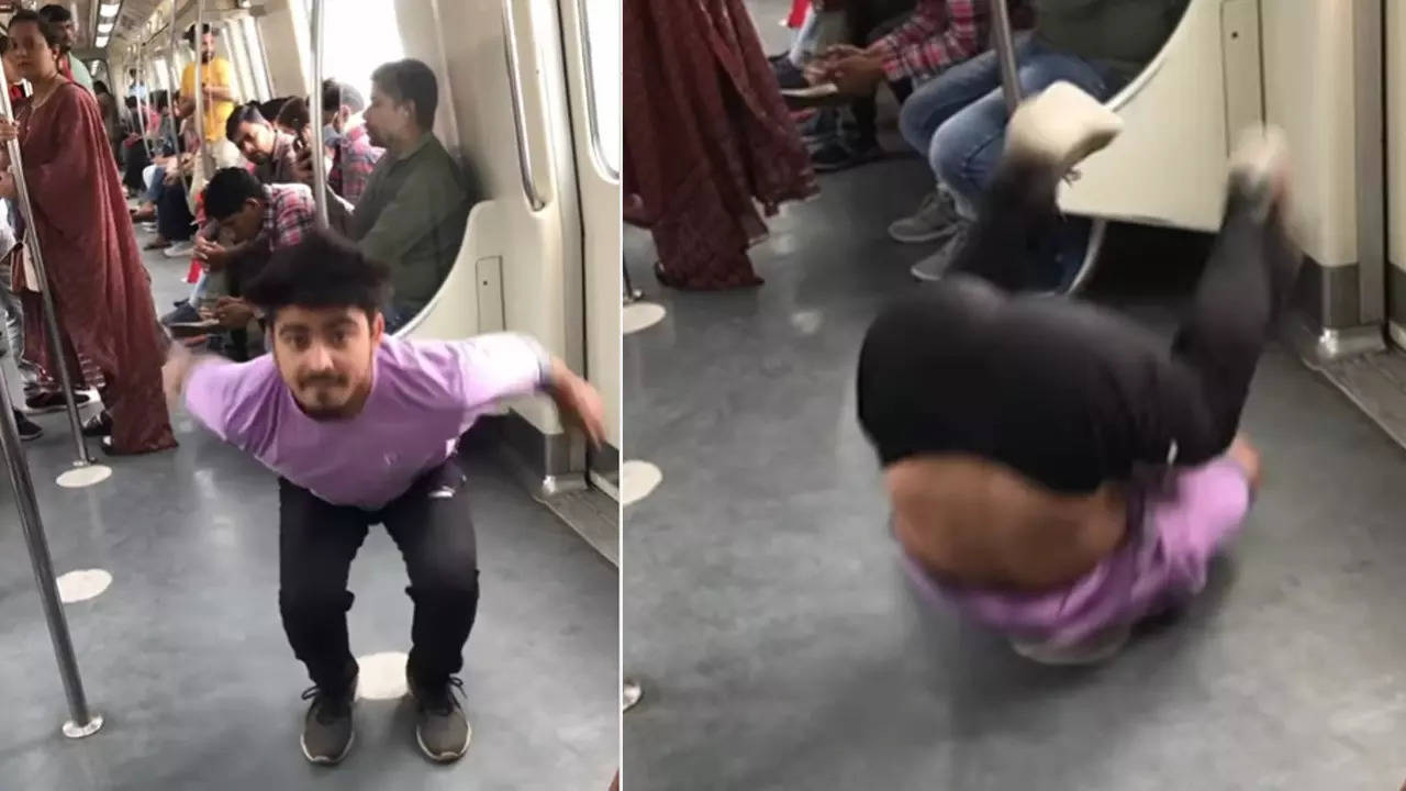 delhi metro stunt