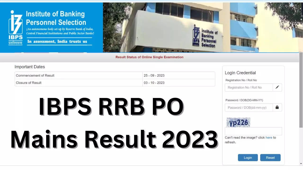 IBPS RRB PO  Mains Result 2023