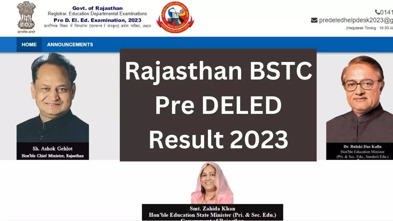 Rajasthan BSTC Pre DELED Result 2023