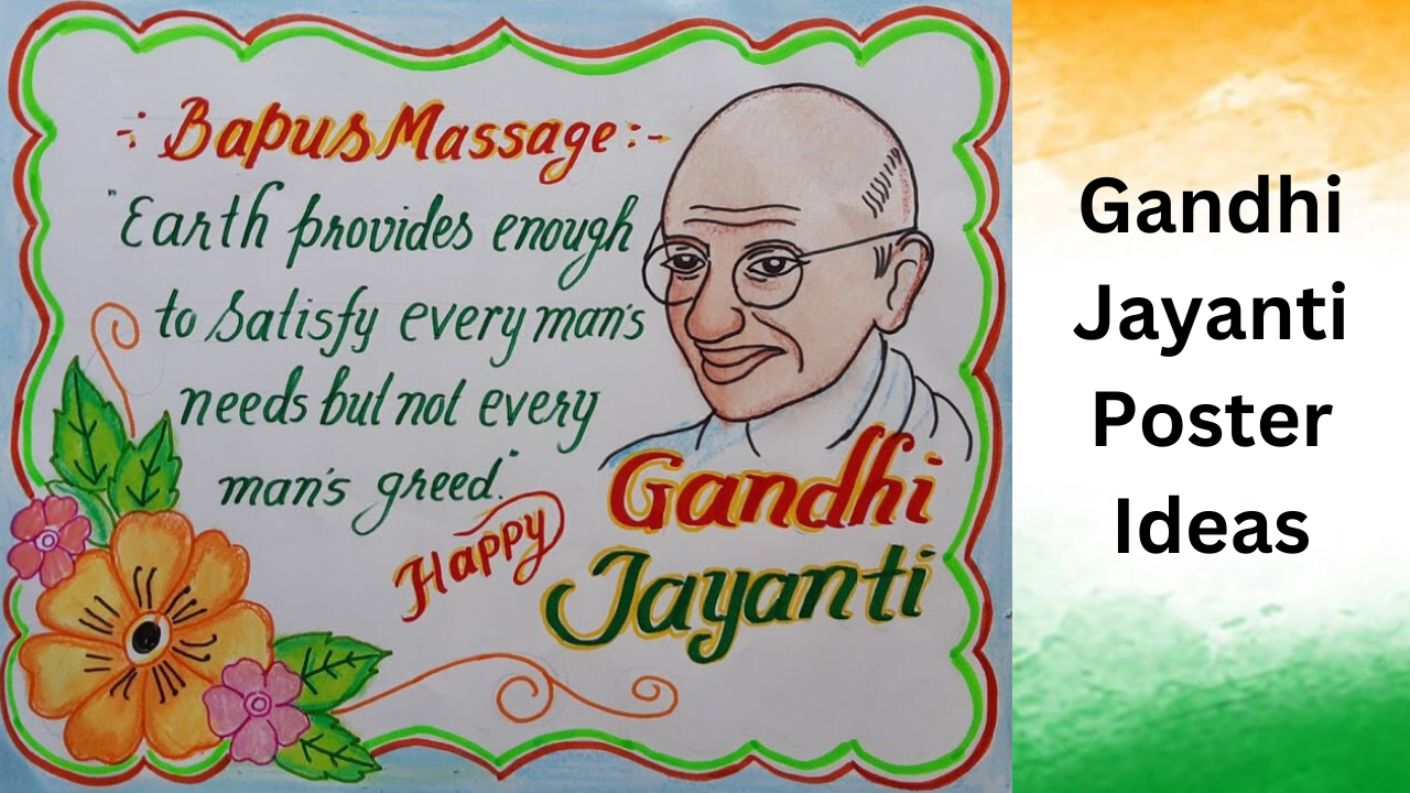 Happy Republic day drawing | Gandhi Jayanti drawing poster drawing | How to draw  Gandhiji - YouTube