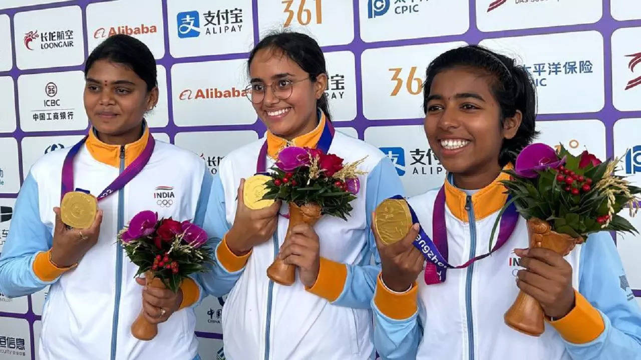 India women compound team win Gold Medal in Asian Games 2023 Archery