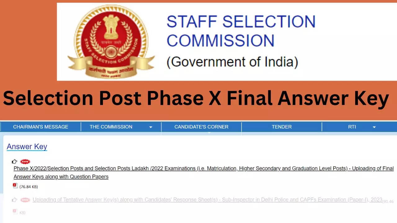 Selection Post Phase X Final Answer Key