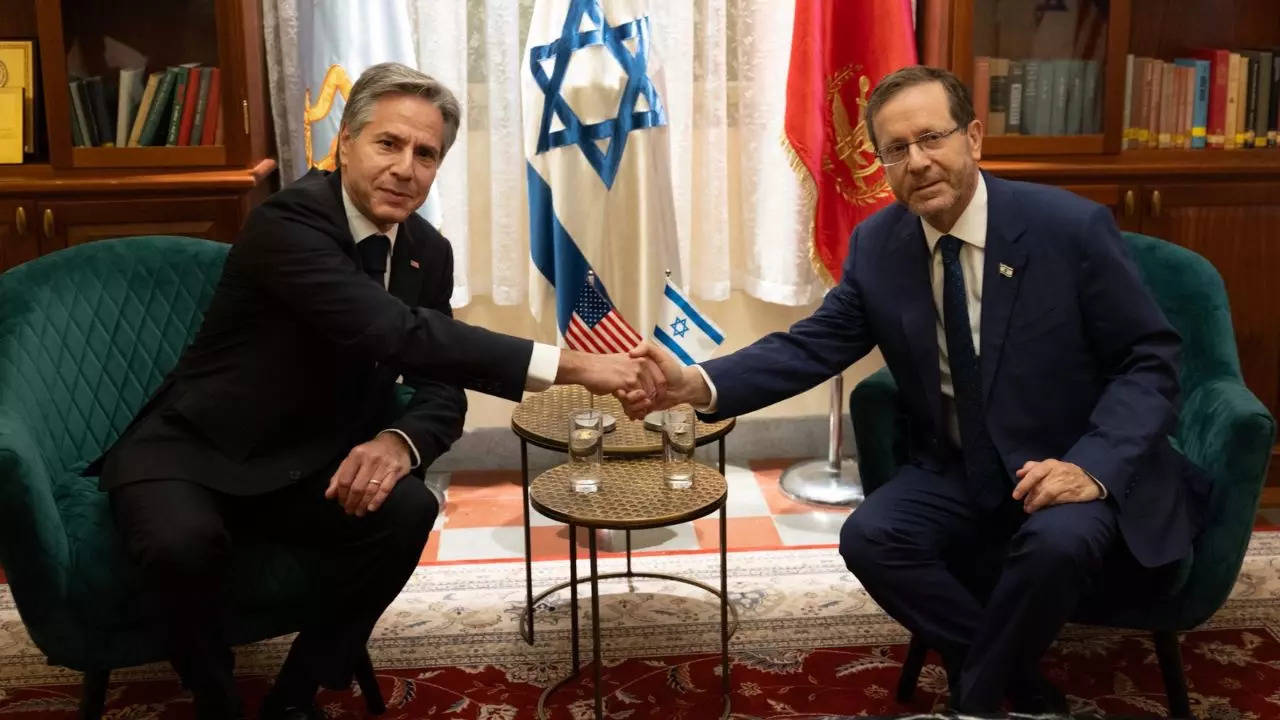 US Secretary of State Antony Blinken, Israeli President Isaac Herzog