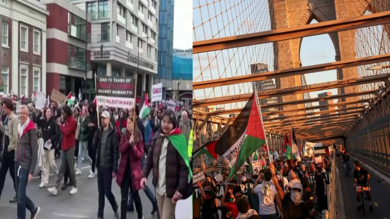 Pro-Palestinian Protesters Hold March Across World