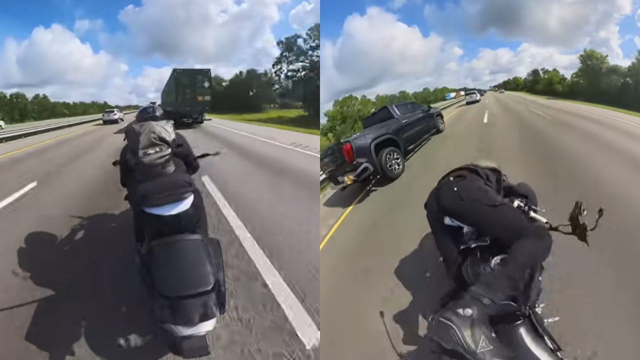 Bike Accident on Highway Viral Video