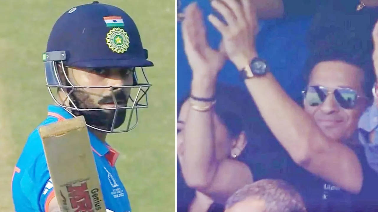 Virat Kohli salutes Sachin Tendulkar on 50th ODI century