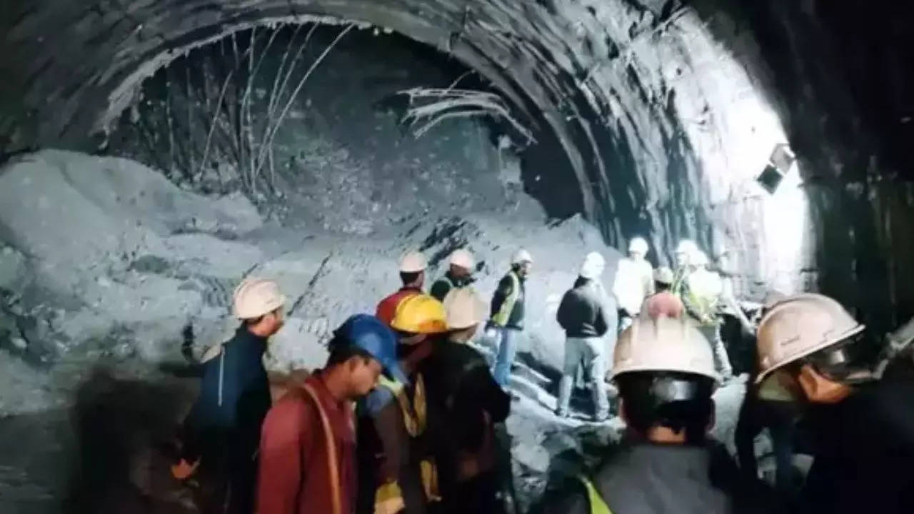 Trapped workers doing yoga