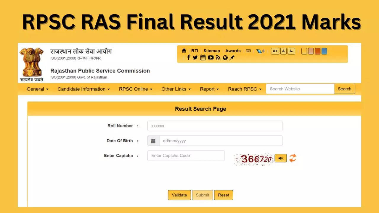 RPSC RAS Final Result 2021 marks