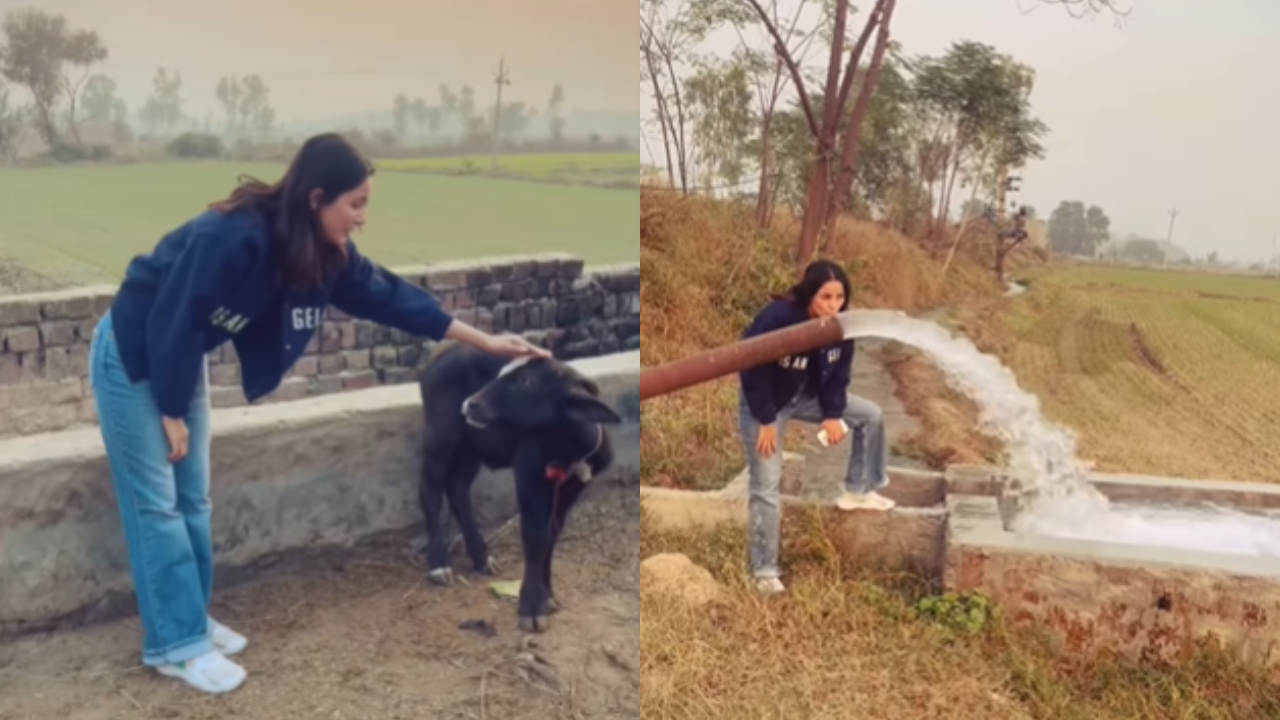 Shehnaaz Gill Enjoying Village Life