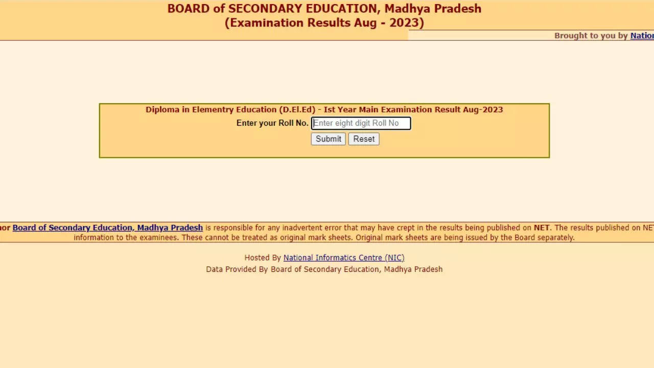 MP DELED 1st Year Result 2023