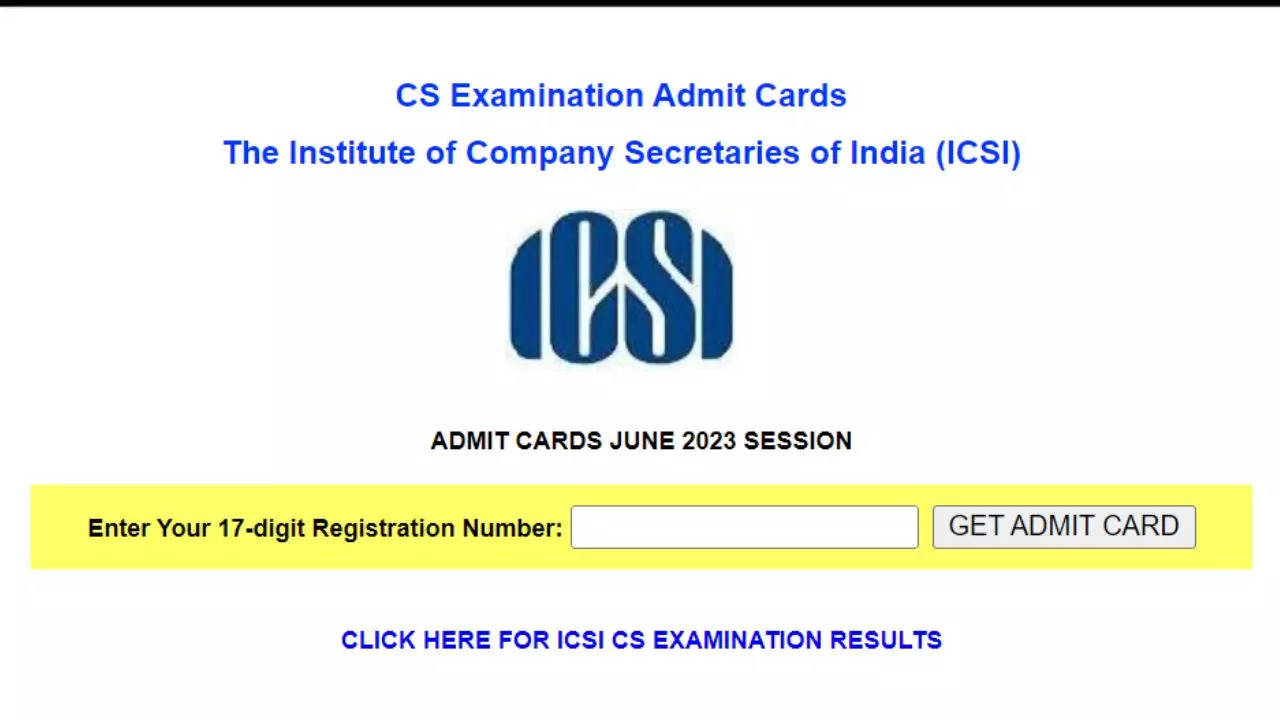 CSI CS Admit Card Dec 2023