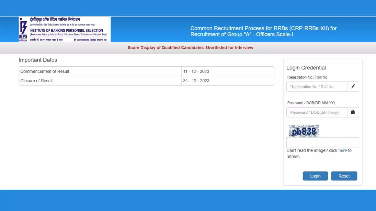 IBPS RRB PO Mains Result 2023: IBPS RRB PO Mains Score Card Released On ...