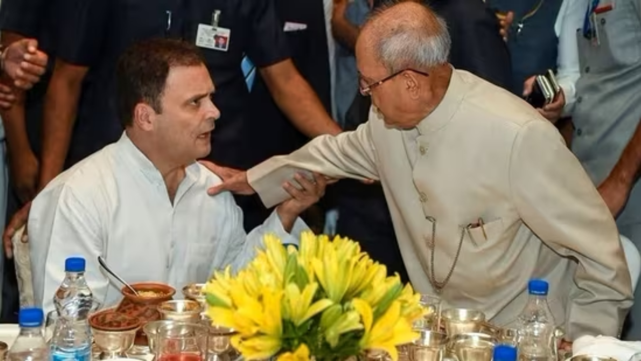 Pranab Mukherjee And Rahul Gandhi