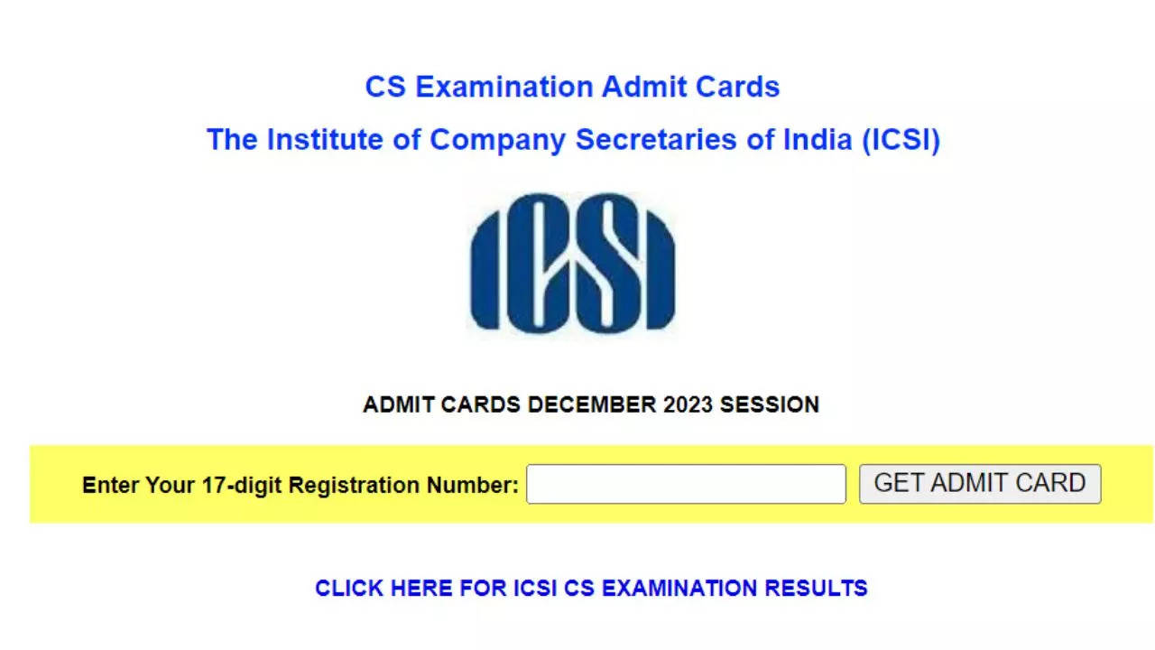 ICSI Admit Card Dec 2023 Direct Link