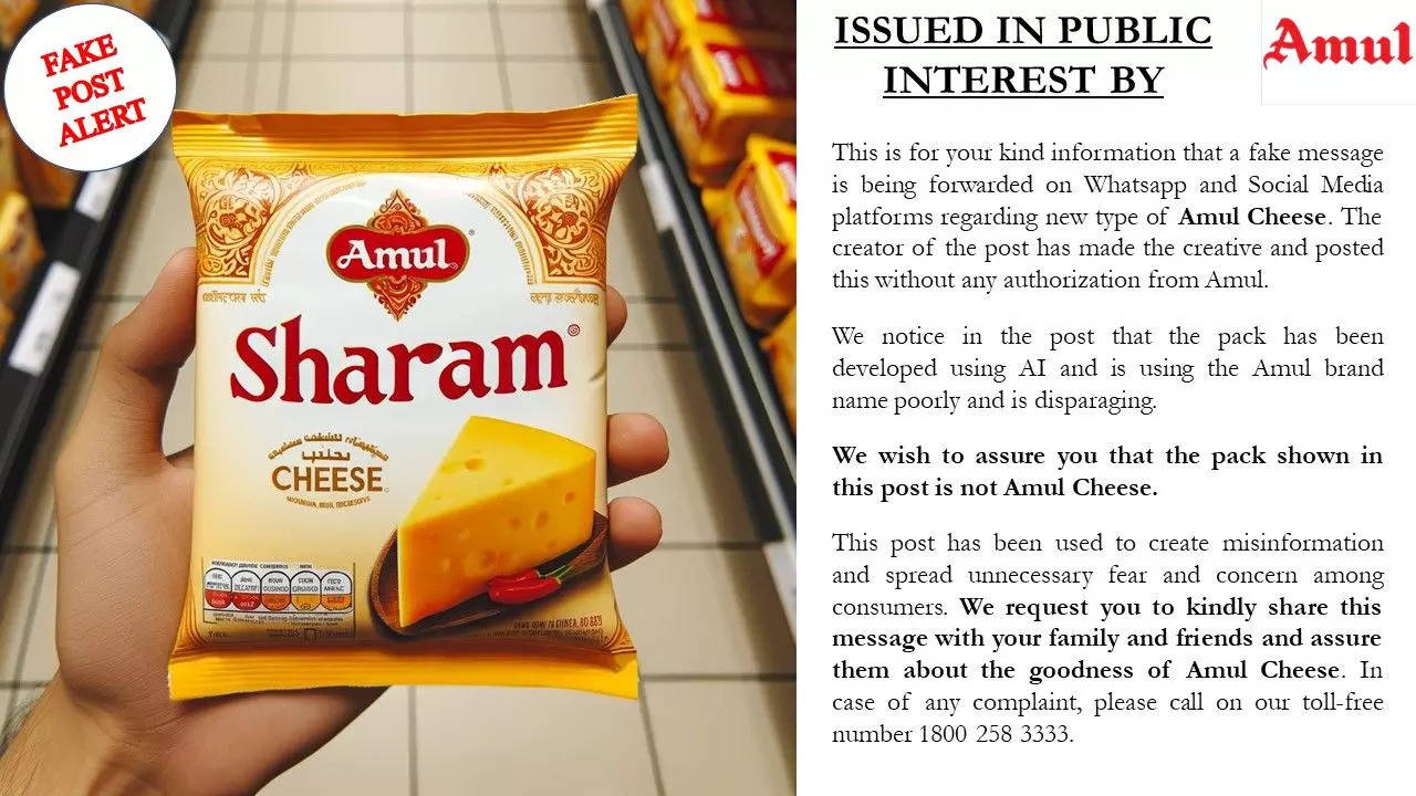 Amul AI Generated Fake Post about Sharam Cheese