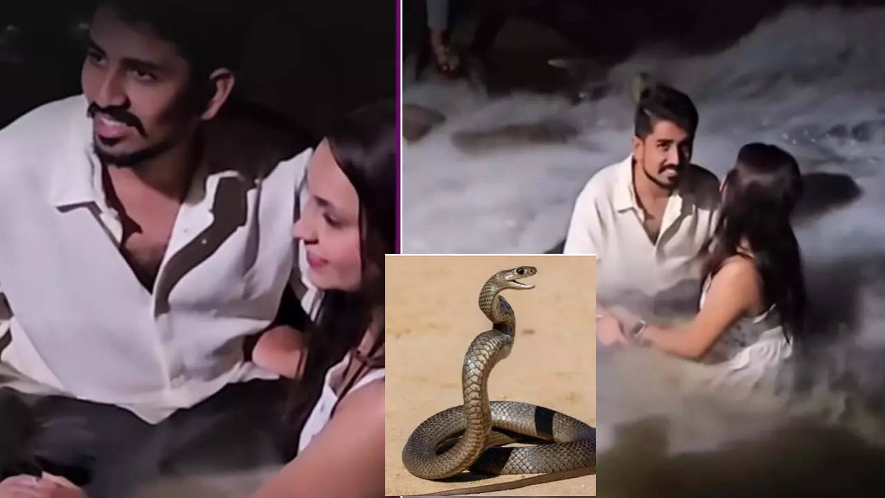 snake in pre wedding shoot