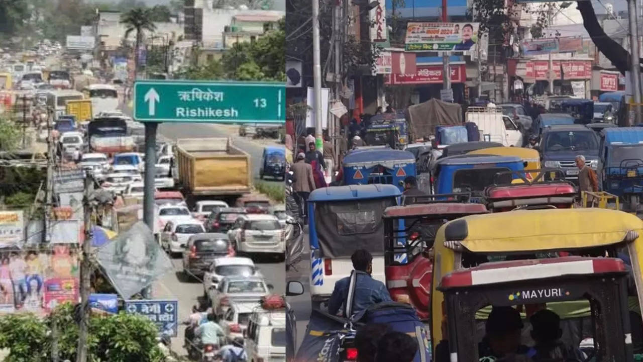 New Year 2024 Rishikesh roads Jammed Due to Influx of Tourists