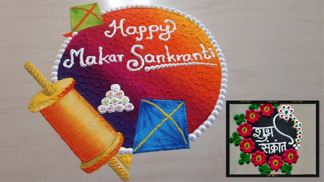 Makar sankranti festival easy drawing || Scenery of flying kite drawing  step by step for kids - YouTube