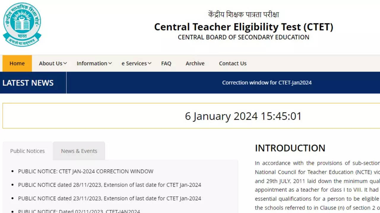 CTET Exam City Slip, Admit Card 2024 Download Link