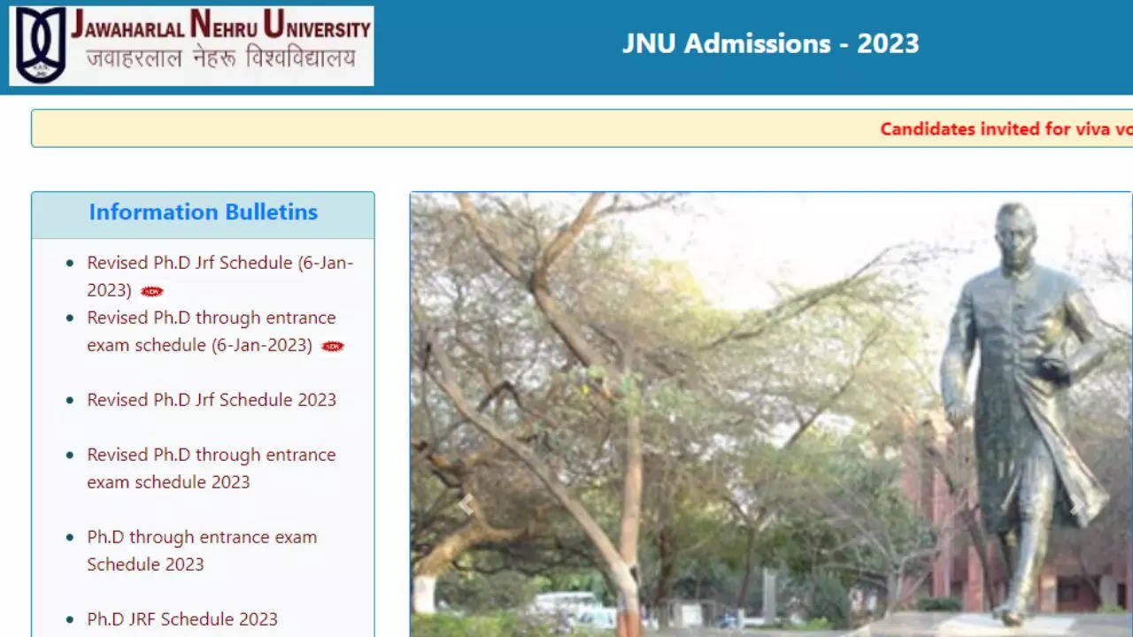 JNU P HD Admission 2023-2024, JNU P HD Admission Revised Schedule 2023