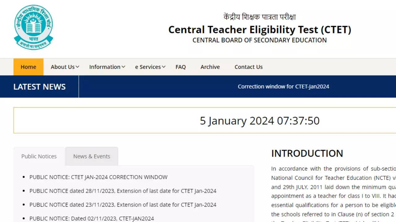 CTET City Intimation Slip 2024