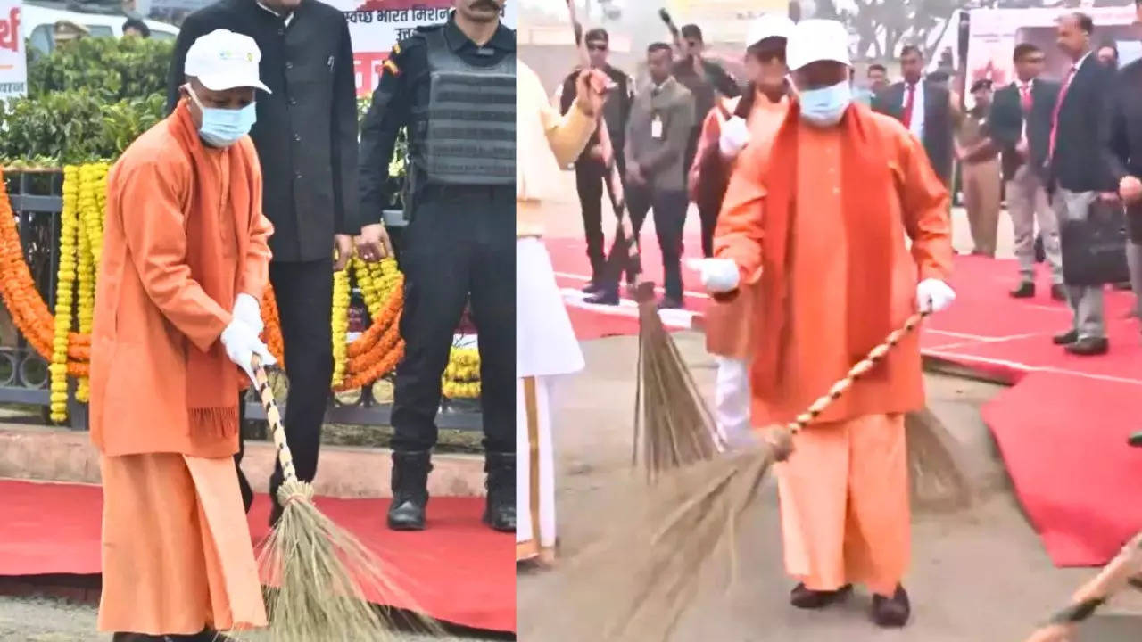 CM Yogi Launches Cleanliness Campaign in Ayodhya on PM Modi Call