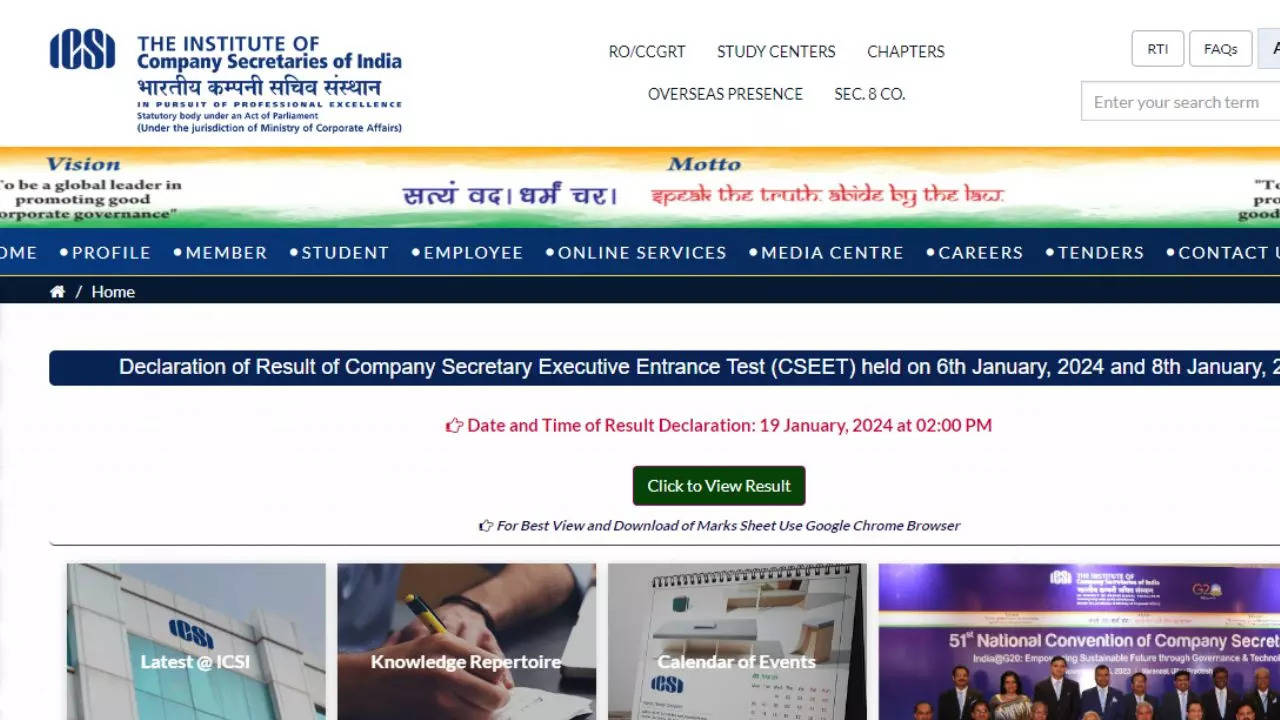 ICSI CSEET Result 2024, ICSI CSEET January Result 2024