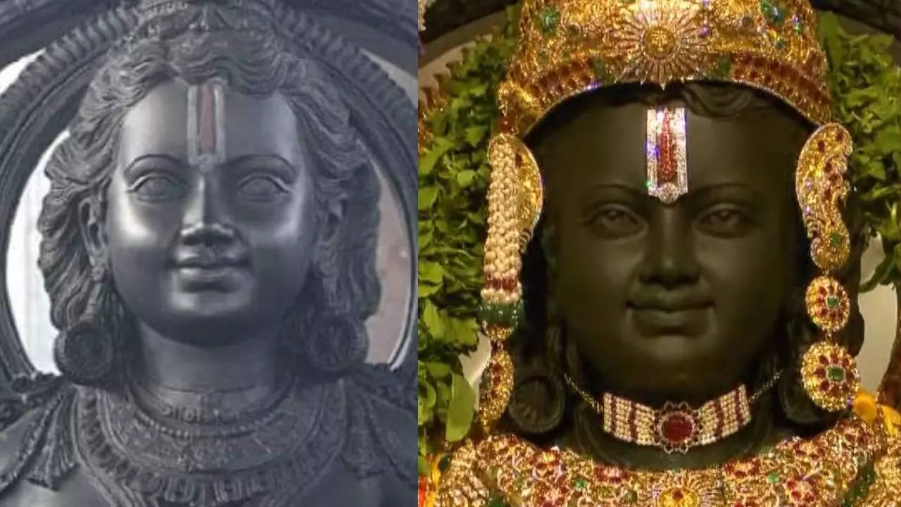 ram mandir murti before and after