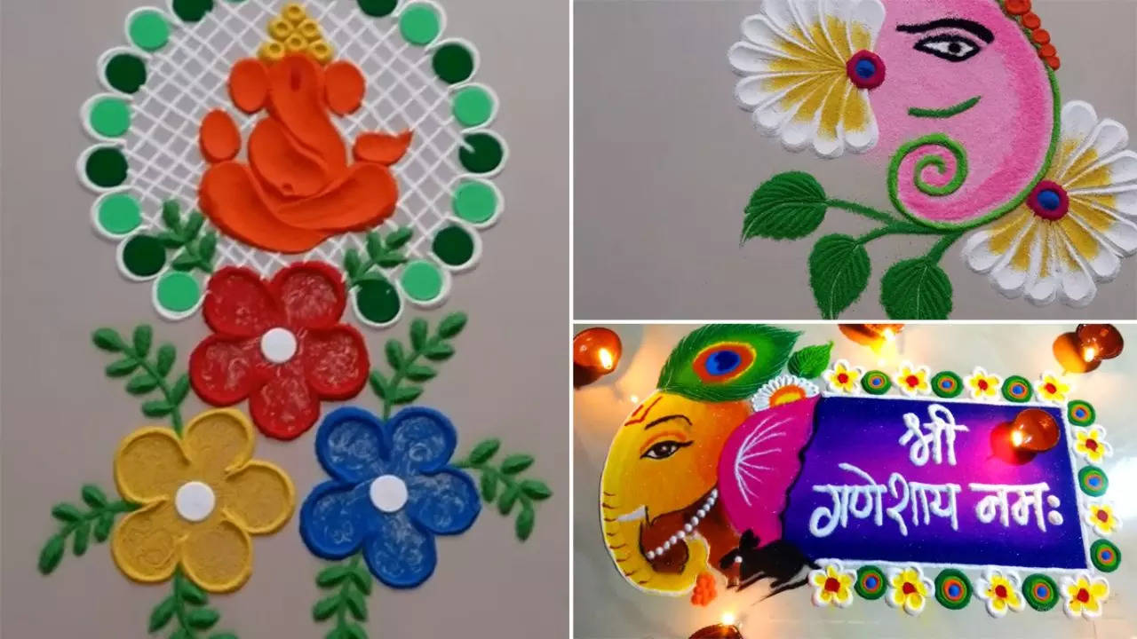 Sakat Chauth 2024 Simple Rangoli Design Step By Step