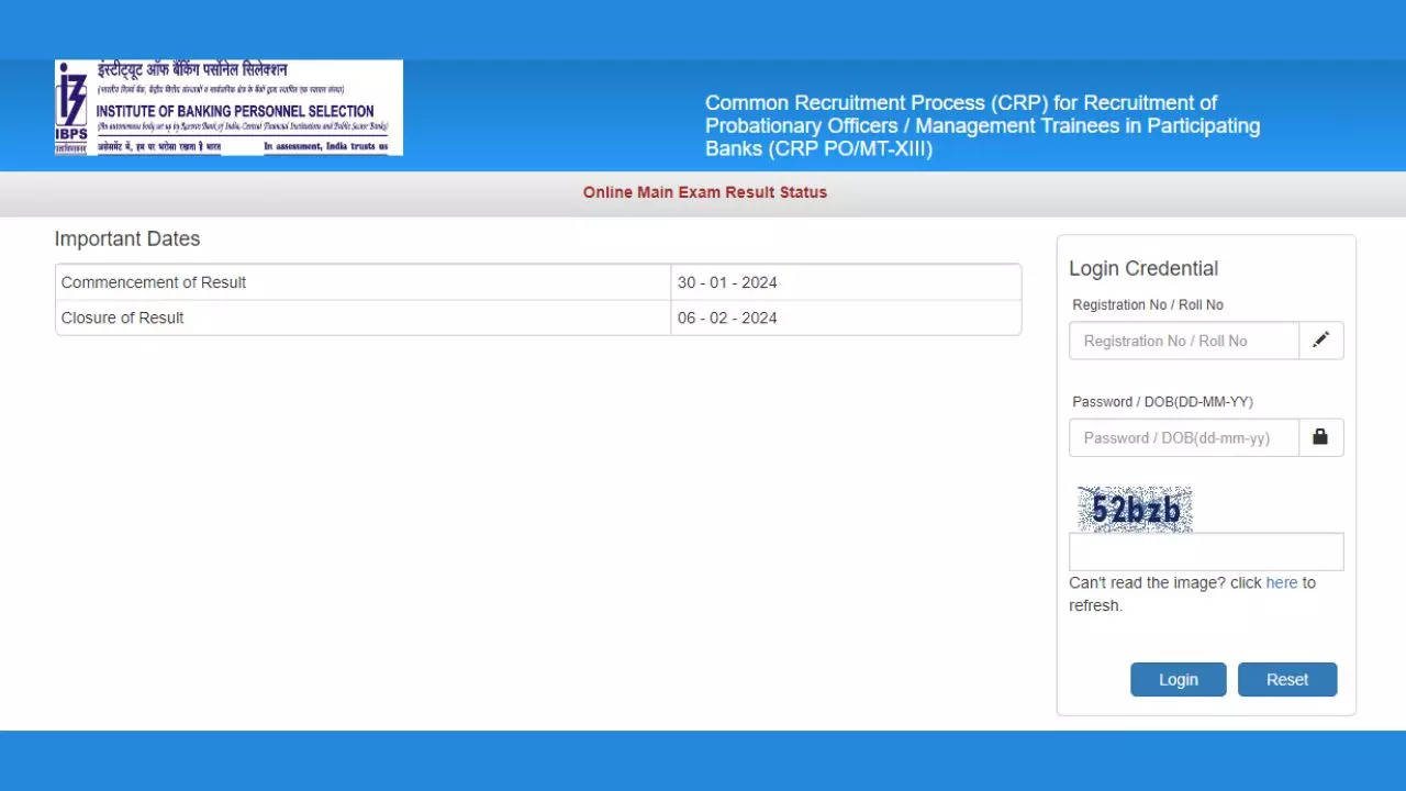 IBPS PO Mains Result 2023