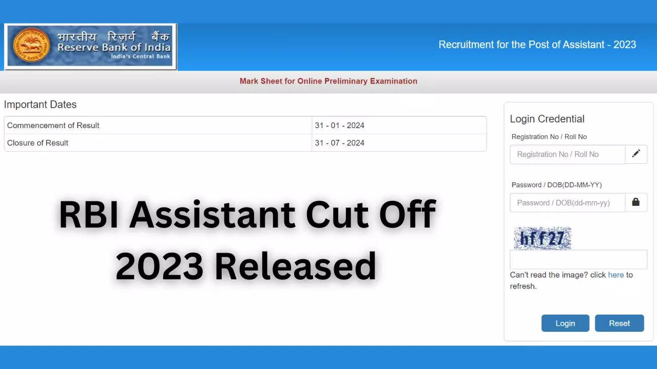 RBI Assistant Cut Off 2023 Released