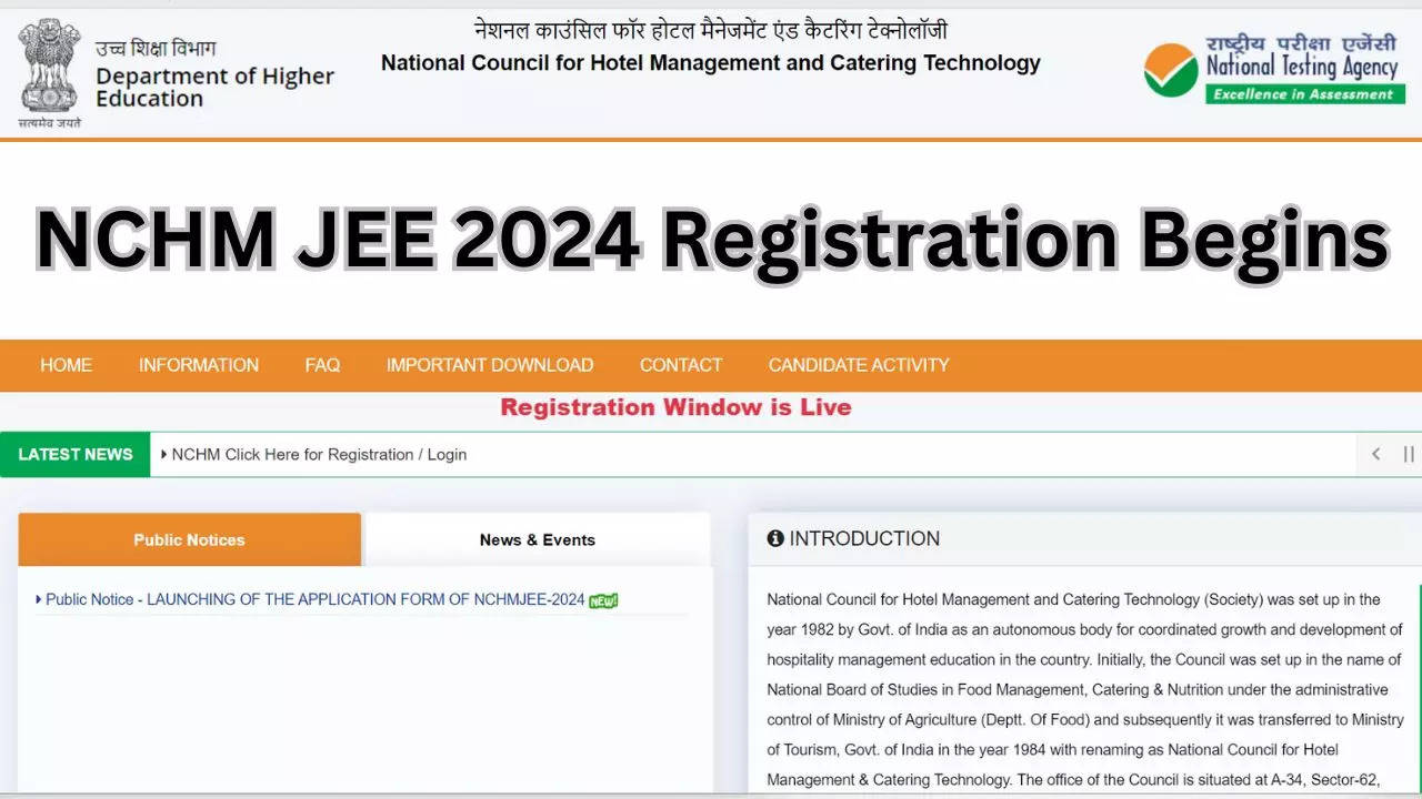 NCHM JEE 2024 Registration Begins