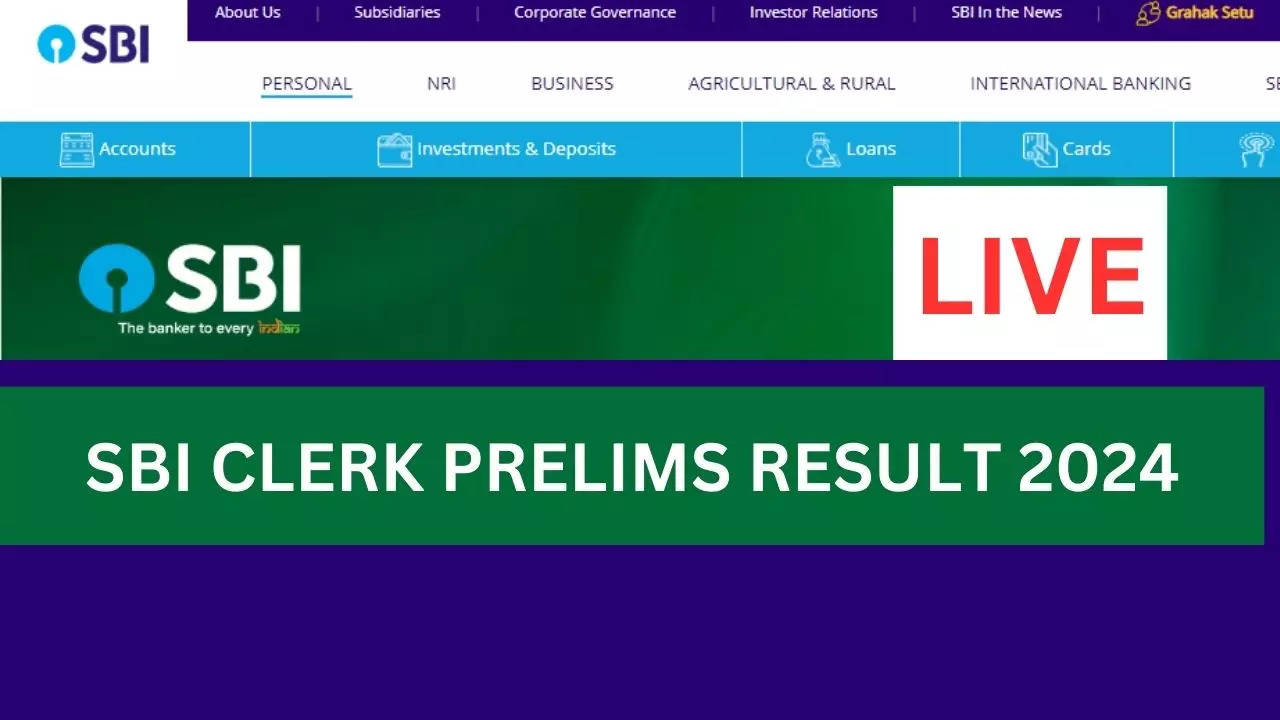 sbi.co.in, SBI Clerk Prelims Result 2024 LIVE: जारी हुआ एसबीआई क्लर्क प्री परीक्षा का परिणाम साथ में देखें मेंस परीक्षा की तिथियां