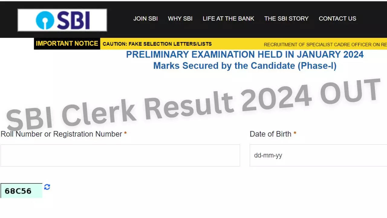 SBI Clerk Result 2024 OUTrd Exam 2024