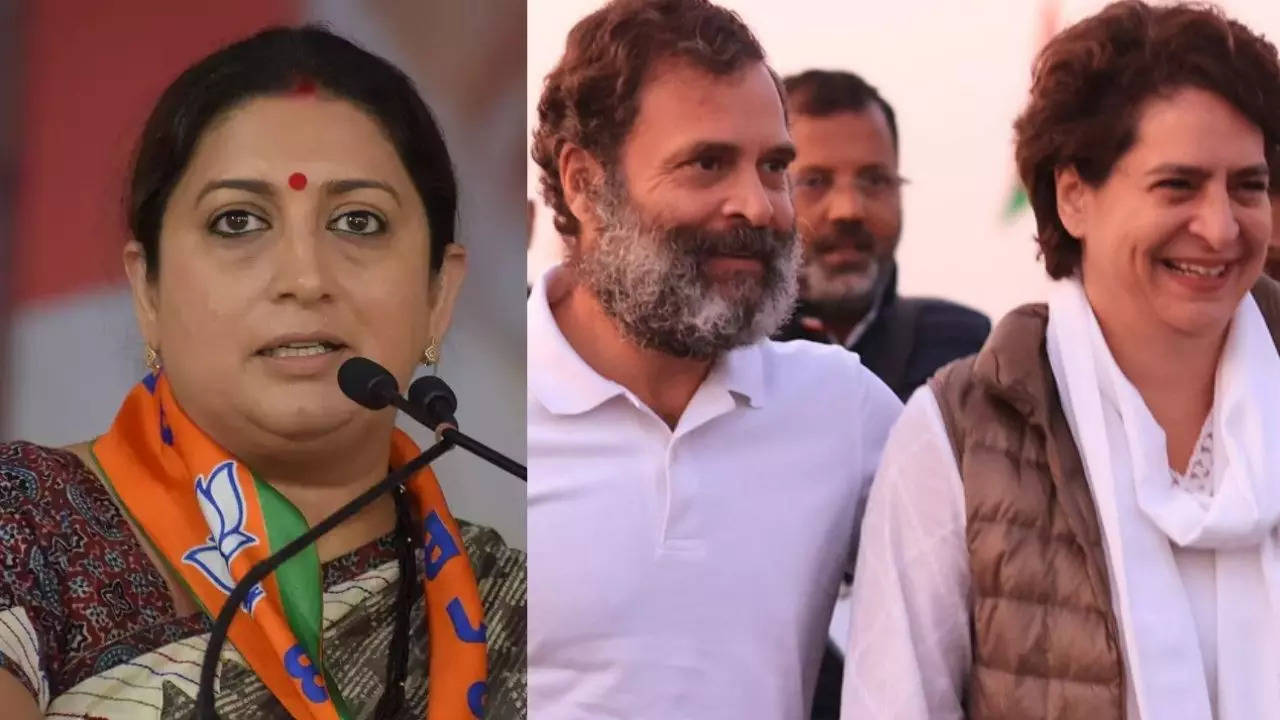 Rahul Gandhi, priyanka Gandhi and Smriti Irani in Amethi