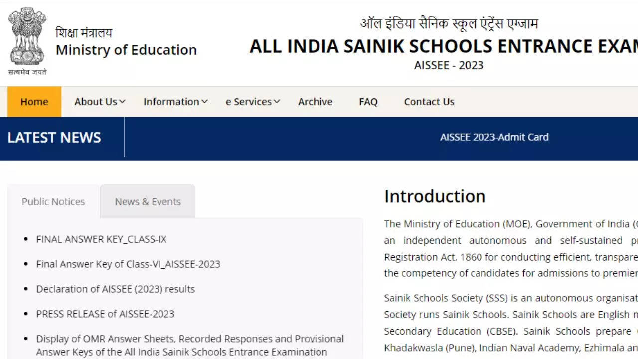 Sainik School Answer Key 2024 Released